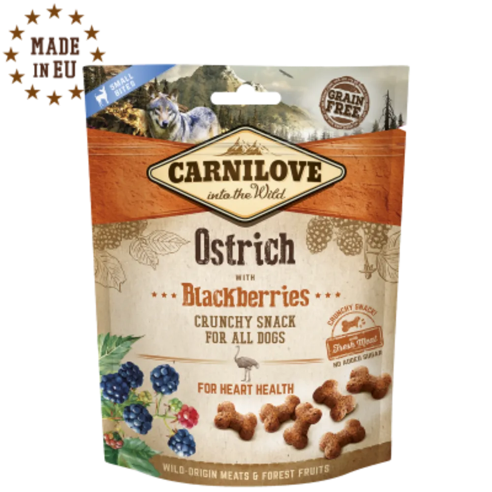 Carnilove Crunchy Snack Struisvogel en Zwarte Bes